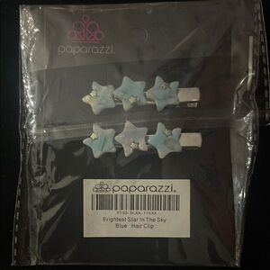 NWT 2 Blue Star Hair Clips for Kids